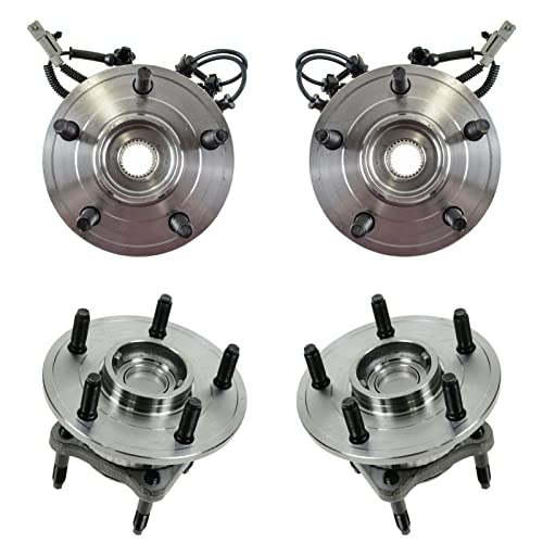 Image of TRQ Front and Rear Wheel Bearing and Hub Assembly Set 4 Piece Compatible with 2005-2010 Jeep Grand Cherokee 2006-2010 Commander