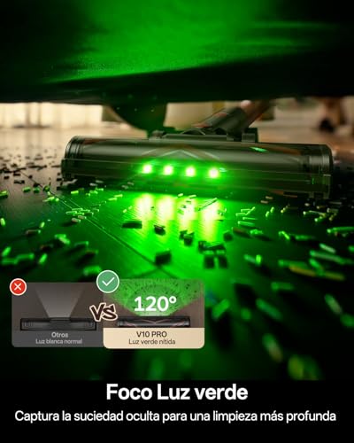 Miniatura 3 de Vexilar V10pro Aspiradora Sin Cable 45kpa Potente,Aspiradora Fácil Limpieza,Autonomía 45 Min,Batería Extraíble,Accesorios Multiusos,Aspirador Escoba Ligero Para Suelos Alfombras Coche Pelo De Mascotas