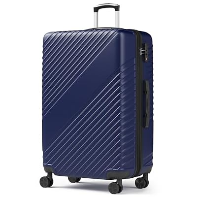 FurniEdge 28 Inch Hardside Large Luggage - Expandable Travel Suitcase Checked Luggages with 360° Spinner Wheels, TSA Approved Lock, Airline-Approved Durable ABS Hardshell Suitcases (Blue)