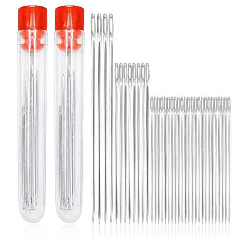 36 PSC Sewing Needle Set, 3 Assorted Sizes with Leather and Embro...