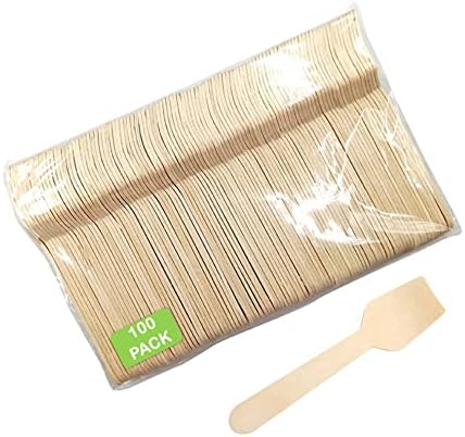 Pack of 100 Disposable Wooden Cutlery Spoons Forks Knives Set Biodegradable Eco Friendly 100% Birch Wood-Sturdy, Christmas, Parties, BBQ, Picnic,s Birthdays, Wedding (100 Knives)
