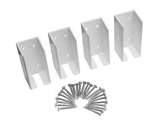 Vinyl Fence Brackets w/ Screws | 3.5" x 1.5" 4-Pack, MS29993
