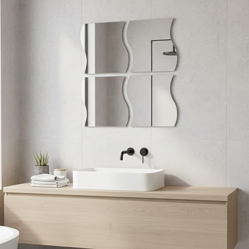 Lot de 4 Grands miroirs muraux Autocollants décoratifs
