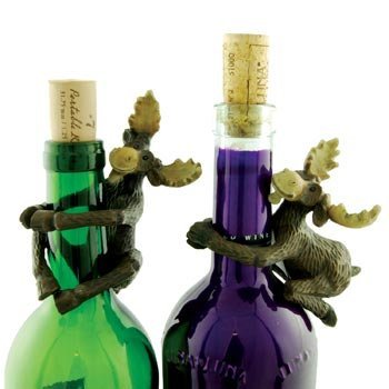 Moose Wine Bottle Accessory, Set of 2