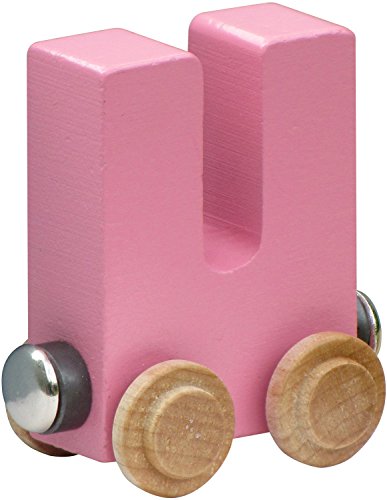 Maple Landmark NameTrain Pastel Letter Car U - Made in USA (Pink)