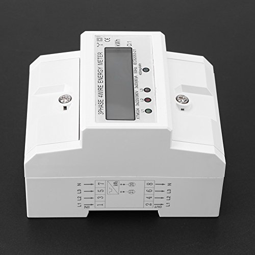 Image of Walfront Three Phase Digital kWh Meter 50Hz 3x20(80A) LCD Display DIN Rail Industrial Energy Monitoring Electric Meter for Smart Grid Systems