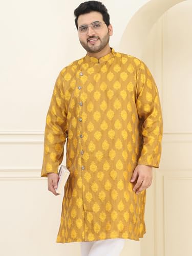 Image of SOJANYA Plus(Since 1958) Men's Pure Cotton Kurta with White Embroidery