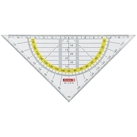 3 Stück Brunnen 1049754 Geometrie-Dreieck / Geodreieck für Schule und Büro 16 cm, glasklar) Cover