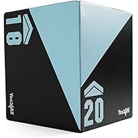 Yes4All 9 palancas Plyo de Espuma/Plataforma de Caja pliométrica para Entrenamiento y acondicionamiento de Saltos, Unisex, Azul claro-20 x 18 x 16 Pulgadas, Naranja