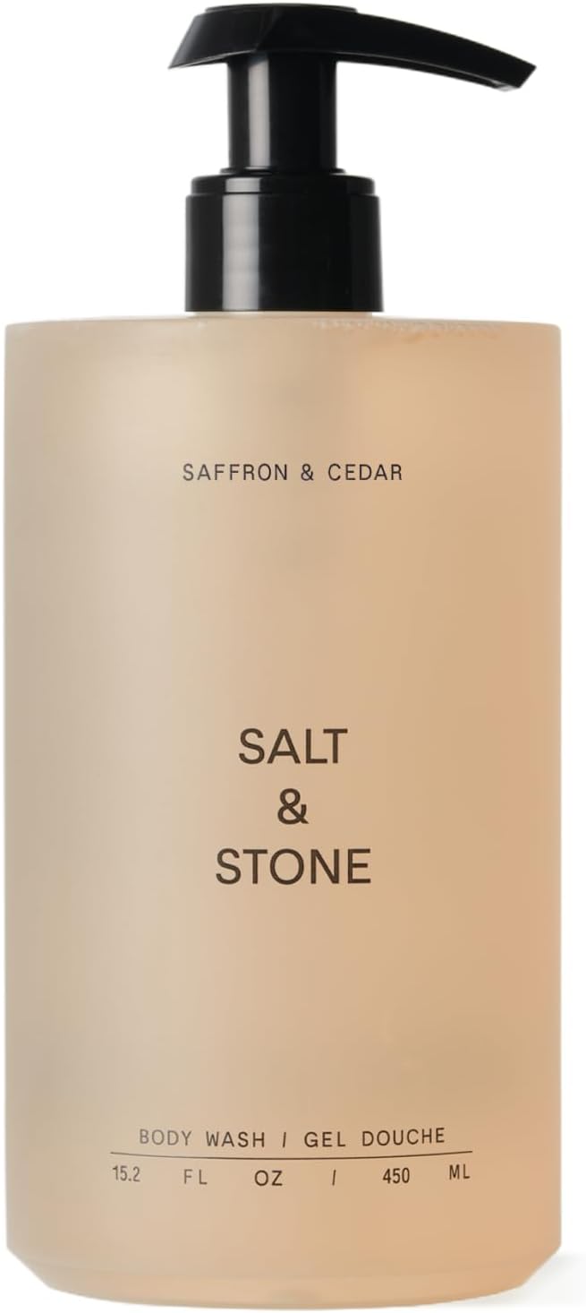 Salt & Stone Body Wash for Women & Men, Saffron & Cedar 15.2 fl oz