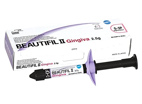 Dental Shofu Composite Beautifil II Ginigva Material 2.5gm Syringe with applicator tips