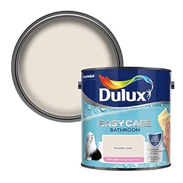 Dulux 5275838 Easycare Bathroom Soft Sheen Emulsion Paint For Walls And Ceilings - Summer Linen 2. 5 Litres