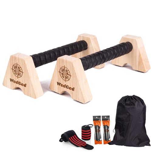 Premium Wooden Push Up Bars,Parallettes Bars for Calisthenics,Push Up Handles,Calisthenics Equipment for outdoor&home,Complete Push-Up Workout Kit,Solid rubber wood
