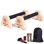 Premium Wooden Push Up Bars,Parallettes Bars for Calisthenics,Push Up Handles,Calisthenics Equipment for outdoor&home,Complete Push-Up Workout Kit,Solid rubber wood