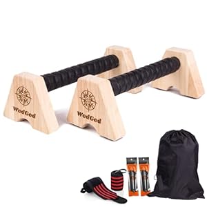 Premium Wooden Push Up Bars,Parallettes Bars for Calisthenics,Push Up Handles,Calisthenics Equipment for outdoor&home,Complete Push-Up Workout Kit,Solid rubber wood