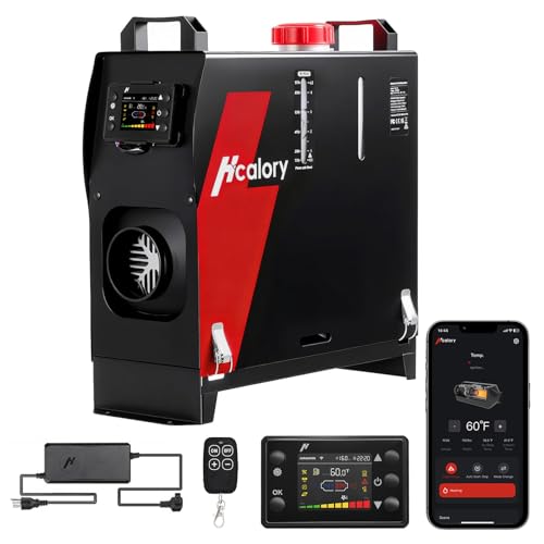 Diesel Heater 8KW, HBS1S Portable Diesel Air Heater with App Control, 10-Temperature Settings, 18% Boost in Burning Efficiency, Auto Start-Stop, and 110V AC 12V 24V DC, for Car, Campers, 2025 Upgraded