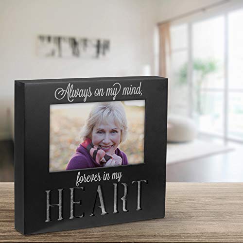 Malden International Designs Laser Cut Industrial Expressions Forever In My Heart Silkscreen Design And Laser Cut Galvanized Metal Accent Picture Frame, 4X6, Black #TOP2