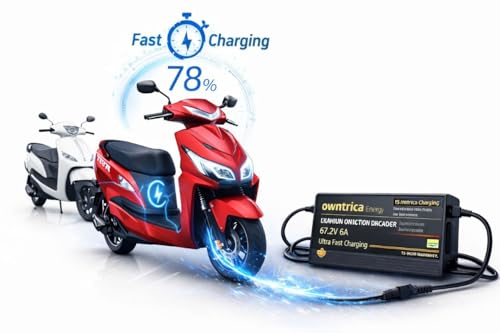 Image of 60V 6AMP Lithium Battery Fast Charger for E-Bikes, |15 Months Warranty| Cut-Off Voltage 67.2V. with Ultra Fast Charging Technology, Over Load and Over Heat Protection.