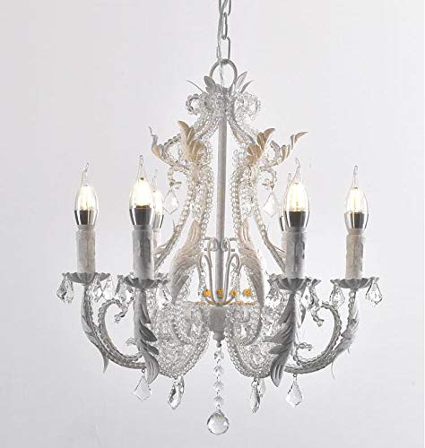 HNVBDOPAE Lustre de Salon Simple, Lampe En Cristal Pour Chambre D'Enfant, Plafonnier, Lustre Français, Lampe En Cristal de Fer, Salon, Chambre, Éclairage de Vestiaire