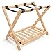 Price comparison product image woodluv Bamboo Folding Luggage Rack Suitcase Stand Bamboo Luggage Stand Backpacks, 68 x 44.5 x 54cm