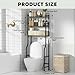 GloTika 3-Tier Over Toilet Storage with 2 Basket & Anti-Tilt System - 150lb Total Capacity Metal Bathroom Shelves Including Paper Holder & 4 Hooks, Space Saving Above Commode Organizer (64