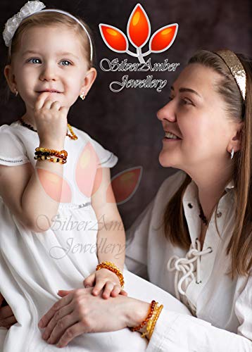 SilverAmber Bracelet de cheville en ambre de la Baltique fait à la main 100 % perles d'ambre véritable Qualité supérieure Tailles 11-20 cm – Image 6