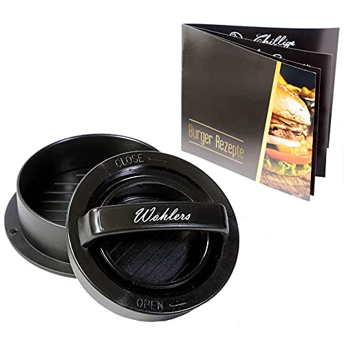 Pressa per carne, con ricettario (lingua italiana non garantita), utensile da cucina ideale per realizzare polpette per bambini, hamburger, cheeseburger e medaglioni di carne