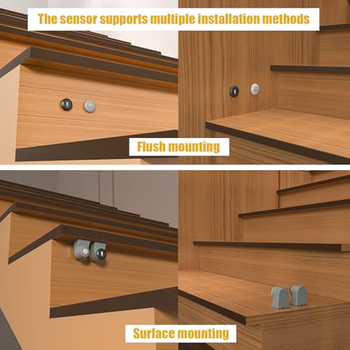 KOMIGAN Intelligent Motion Triggered LED Stair Lighting Kit KMG-3233, 40" Cuttable LED Strip Light for Indoor LED Stair Lights (Warm White 3000K,12 Stairs)