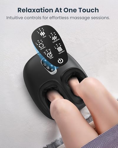 Image of COMFIER 4-in-1 FSA Eligible HSA Shiatsu Foot Massager with Heat, Compression & Vibration, Smoth Warmth for 3 Levels, Toe Touch Control, Large Size Fits Up to 14, Gifts for Mom Dad, Home Office