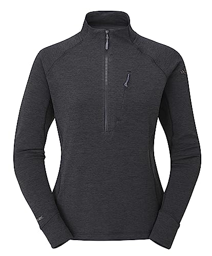 Rab Women's Nexus Pull-On - Lightweight Fleece Jacket for Hiking & Climbing - Black - Large