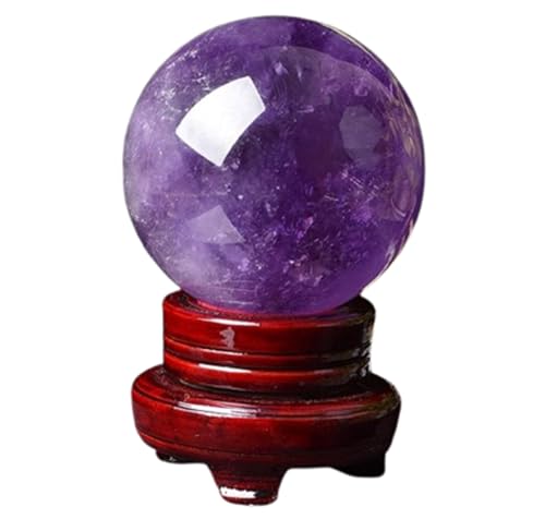 Boule de cristal d'améthyste violette de 60mm au polissage miroir
