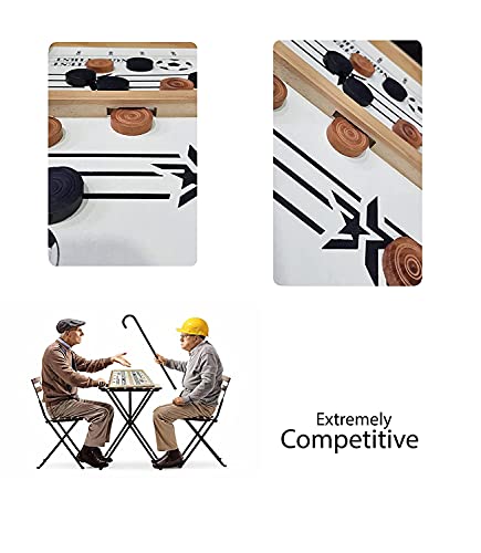 Image of 12 Inch Magnetic Wooden Chess Board Made With Indian Rosewood With Chess Set And 2 Extra Queens. Cup Board Style Folding Games (Wooden Hockey), All Age, Brown