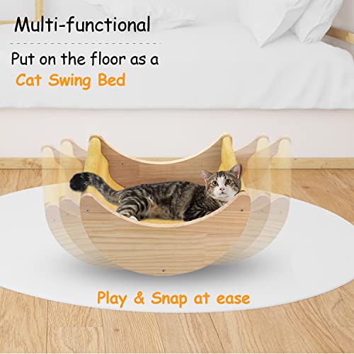 Cat Shelf for Wall Hammock Climbing Shelves and Perches Solid Wood Cat Steps for Activity Indoor Cats Wall Furniture… - Image 6