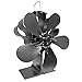 Produktbild Kaminventilator, Wärmebetriebener Ofenventilator 5 Flügel Holzofen Lüfter Kaminlüfter Für Holz/Holzofen/Kamin-umweltfreundlich