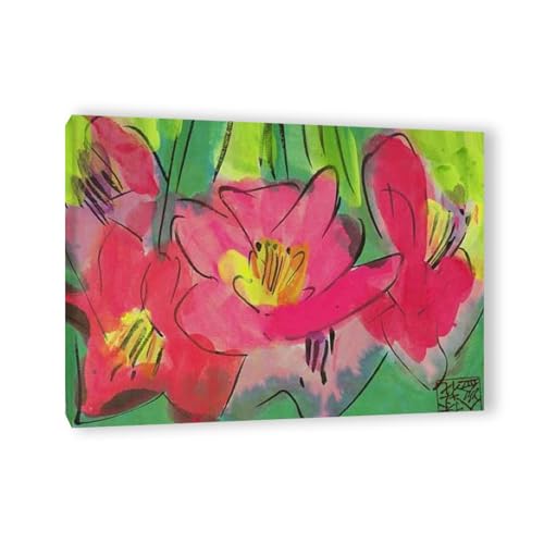 Affiche Walasse Ting Les fleurs les plus roses impression toile 30x39cm salon