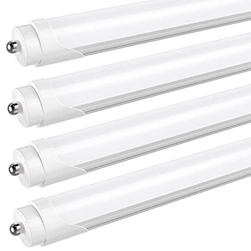 Up To 50% OFF JESLED T8 T10 T12 8FT LED Light Bulbs, 50W 6000LM, 5000K Daylight White, Single Pin Fa8 LED Tube Replacement for Fluorescent Fixtures, Frosted, Ballast Bypass, Warehouse Workshop Garage Lights 4-Pack