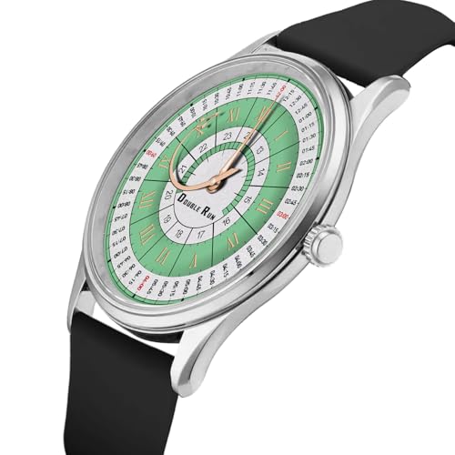 Image of DOUBLERUN Analog Watch, Silicone Strap, Roman Numerals, 24-Hour Display