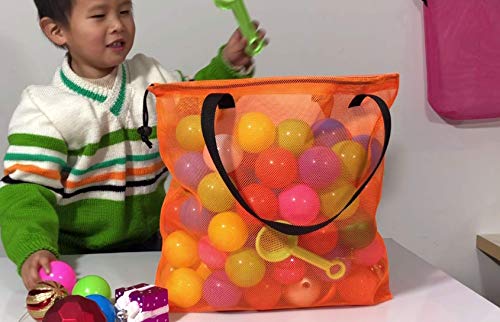 Image of 4Pieces Cute Mesh Pool Tote Bags,Mesh Beach Bags With Drawsting For Swim,Travel,Party, Color, 16.5Wx15Lx4.3H