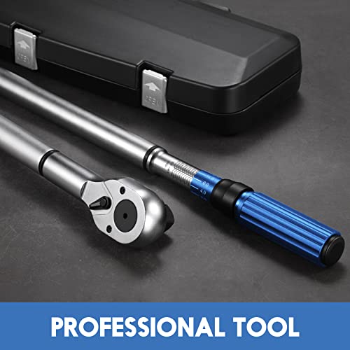 Image of BULLTOOLS 1-Inch Drive Click Torque Wrench, Dual-Scale Adjustable Torque Wrench Set with a Hex Key 200-1000ft.lb / 271-1356.7Nm