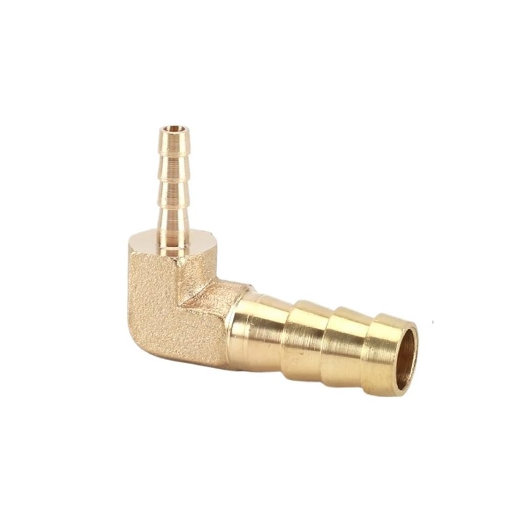 Hose Barb Adapter 1pc Right Angle Elbow Hose Pipe Fitting, Equal Reducing Barb Coupling, Copper Barbed Coupler Tube Adapter(12x6mm)