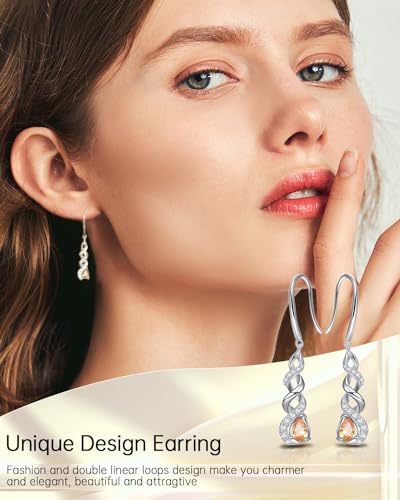 Boucles d'oreilles Infini Argent Sterling 925 Pierre de Naissance Cristal - 3