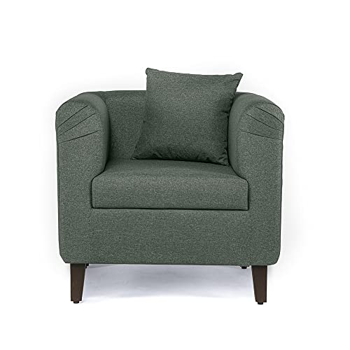 Image of Wakefit Sofa Set | 3 Year Warranty | Sofa 1 Seater, 1 Seater Sofa for Living Room, Wooden Sofa Set, Single Seater - Miami(Omega : Green)