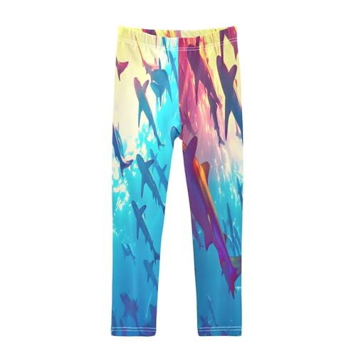 Toddler Girls Leggings Printed Yoga Pants Leggings Colorful Underwater Sharks for Kids