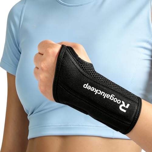 Roogaluckeep Carpal Tunnel Wrist Brace - Infused Adjustable Orthopedic Support Splint for Pain, Carpal Tunnel, Arthritis, Tennis Elbow, Tendinitis, RSI, Ganglion Cyst for Men and Women, LEFT L/XL