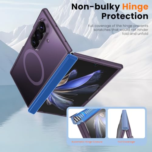 Image of WRJ for Samsung Galaxy Z Fold 8 Ultra Case Built-in Screen Protector,Purple