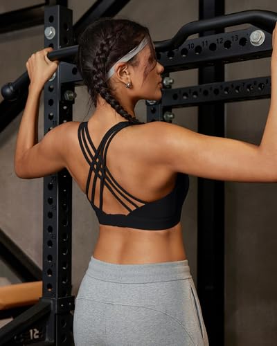 Image of RUNNING GIRL Sports Bras for Women,Crisscross Back High Impact Sports Bra with Hook Closure Workout Supportive Bra