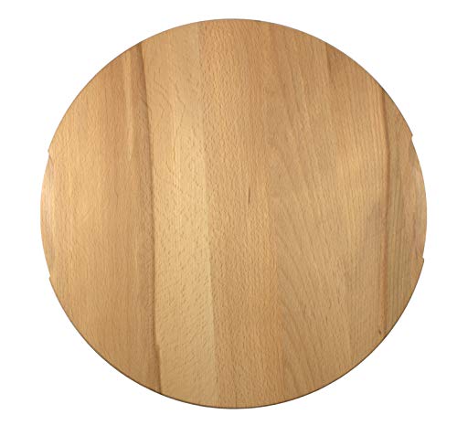 EFO Beechwood Pizza Serving Board 40 cm | Round Wooden Cutting Board with Portion Grooves and Handles | Rustic Tray for Slicing and Serving | Sturdy Kitchen Platter | Eco-Friendly - Image 3
