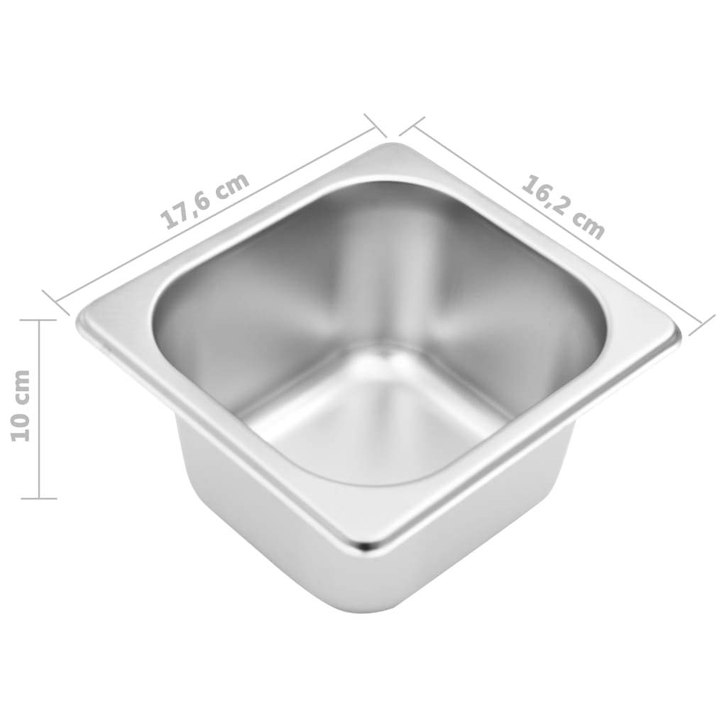Soporte gastronorm de acero inoxidable con 6 contenedores GN 1/6 y tapas, sistema de ahorro de espacio para cocina, restaurante, hotel, ideal para almacenamiento, servir