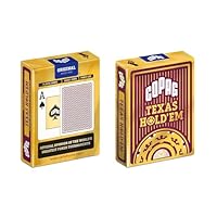 COPAG – Carte Poker Texas Hold’em I Carte da Gioco 100% Plastica (PVC) I Mazzo di Carte I Gioco di società – Rosso (Jumbo Index)