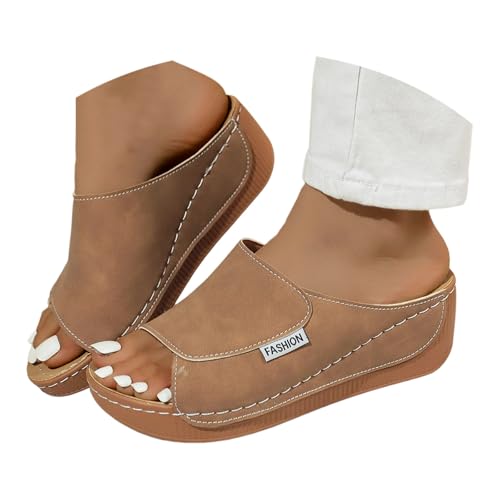 Ciabatte Donna Estive Sandalo Estivo Sanitarie Pantofole Zoccoli Estivi Eleganti Spiaggia Sandali Comode Ortopediche Da Casa Antiscivolo Sabot Ciabatta Zeppa Estiva Con Scarpe,Khaki,Khaki,39